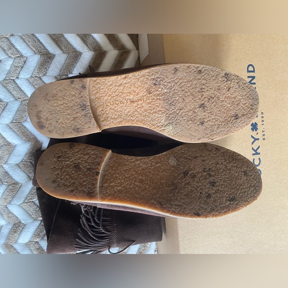 Lucky Brand Grayer Fringe Tall Boot Java Brown 9 - Picture 7 of 14